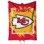 kansas city chiefs block border red quilt blanket best selling