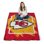kansas city chiefs block border red quilt blanket best selling