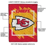 kansas city chiefs block border red quilt blanket best selling