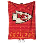 kansas city chiefs brick grid red quilt blanket best selling