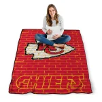 kansas city chiefs brick grid red quilt blanket best selling