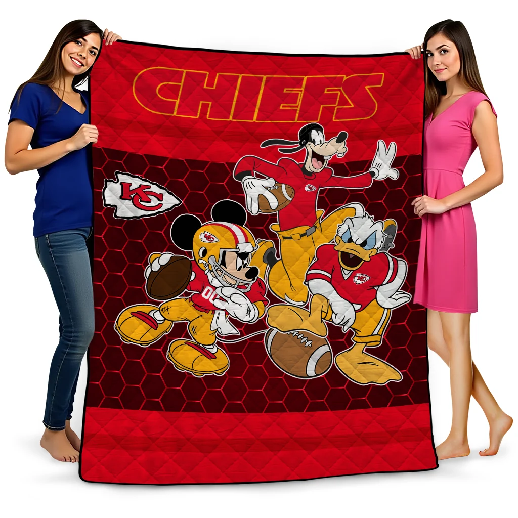 kansas city chiefs disney football red quilt blanket best selling kansas city chiefs disney football red quilt blanket best selling