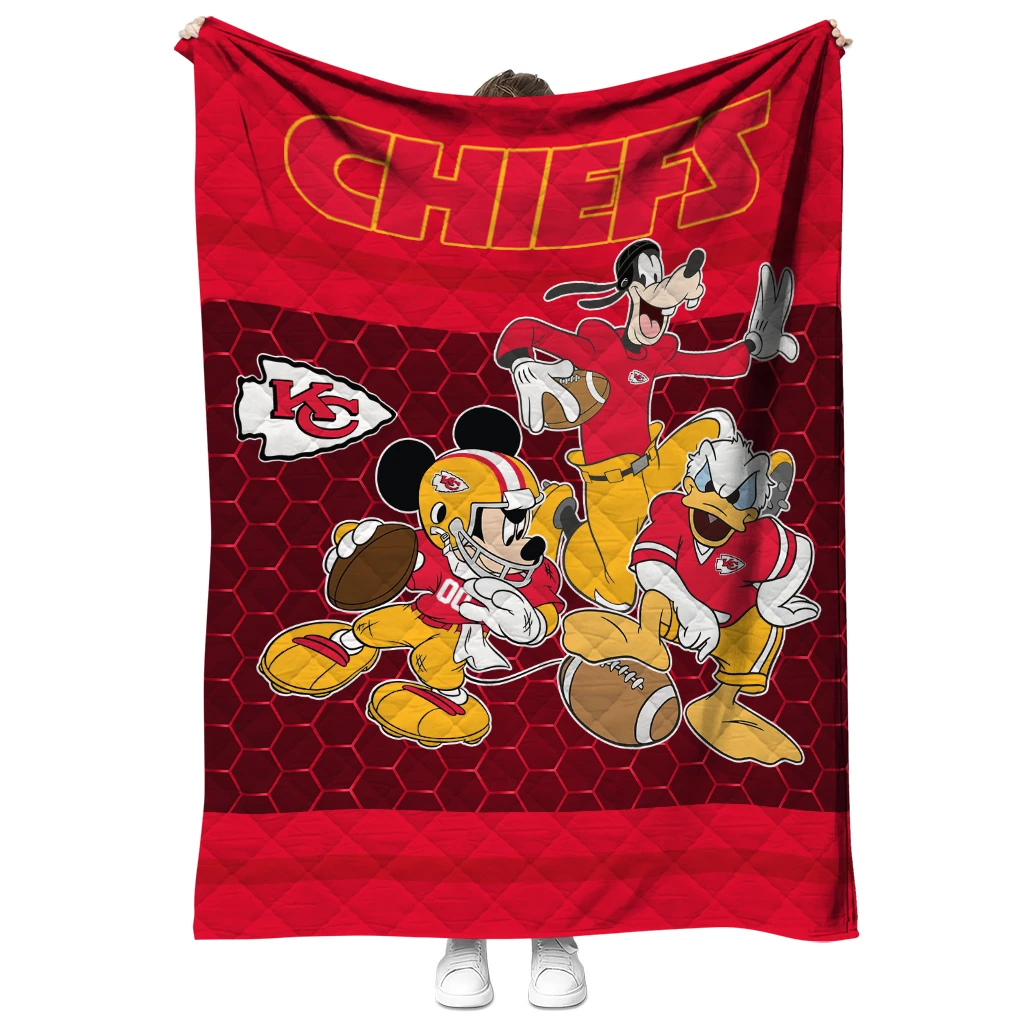 kansas city chiefs disney football red quilt blanket fashion forward kansas city chiefs disney football red quilt blanket fashion forward