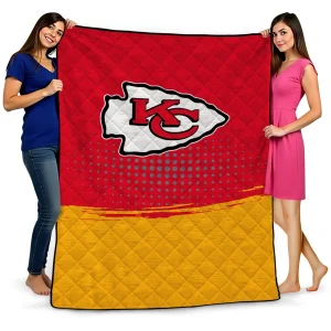 kansas city chiefs dot illusion red quilt blanket best selling
