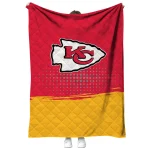 kansas city chiefs dot illusion red quilt blanket best selling
