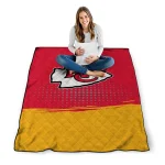 kansas city chiefs dot illusion red quilt blanket best selling