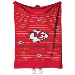 kansas city chiefs handdrawn stripes red quilt blanket best selling