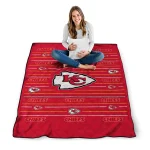 kansas city chiefs handdrawn stripes red quilt blanket best selling