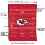 kansas city chiefs handdrawn stripes red quilt blanket best selling