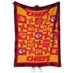 kansas city chiefs helmet heart red quilt blanket best selling