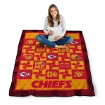 kansas city chiefs helmet heart red quilt blanket best selling