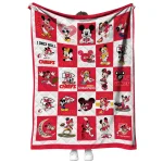 kansas city chiefs mickey pattern red white quilt blanket best selling