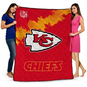 kansas city chiefs shield badge red quilt blanket best selling