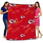kansas city chiefs sketch lines red quilt blanket best selling