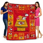 kansas city chiefs snoopy love red quilt blanket best selling
