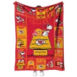 kansas city chiefs snoopy love red quilt blanket best selling