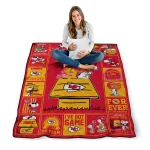 kansas city chiefs snoopy love red quilt blanket best selling