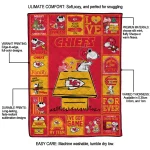 kansas city chiefs snoopy love red quilt blanket best selling