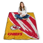 kansas city chiefs stroke art red white quilt blanket best selling