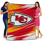 kansas city chiefs wild lines red white quilt blanket best selling