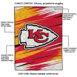 kansas city chiefs wild lines red white quilt blanket best selling