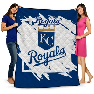 kansas city royals block border royal blue quilt blanket best selling