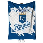 kansas city royals block border royal blue quilt blanket best selling