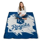 kansas city royals block border royal blue quilt blanket best selling