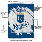 kansas city royals block border royal blue quilt blanket best selling