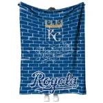 kansas city royals brick grid royal blue quilt blanket best selling