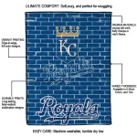 kansas city royals brick grid royal blue quilt blanket best selling
