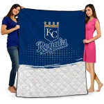 kansas city royals dot illusion royal blue quilt blanket best selling