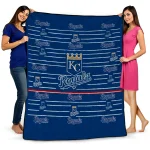 kansas city royals handdrawn stripes royal blue quilt blanket best selling