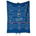 kansas city royals handdrawn stripes royal blue quilt blanket best selling