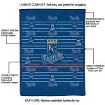 kansas city royals handdrawn stripes royal blue quilt blanket best selling
