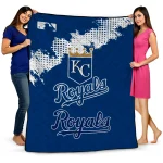 kansas city royals league patch royal blue quilt blanket best selling
