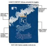 kansas city royals league patch royal blue quilt blanket best selling