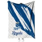 kansas city royals stroke art royal blue white quilt blanket best selling