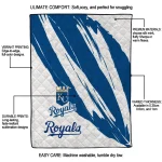kansas city royals stroke art royal blue white quilt blanket best selling
