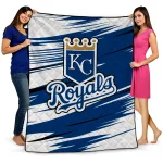 kansas city royals wild lines royal blue white quilt blanket best selling