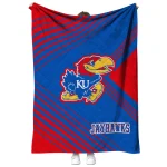 kansas jayhawks arrow layers blue quilt blanket best selling