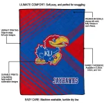 kansas jayhawks arrow layers blue quilt blanket best selling