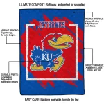 kansas jayhawks block border blue quilt blanket best selling