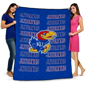 kansas jayhawks bold red blue quilt blanket best selling