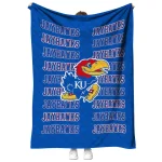 kansas jayhawks bold red blue quilt blanket best selling