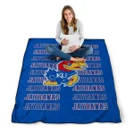 kansas jayhawks bold red blue quilt blanket best selling