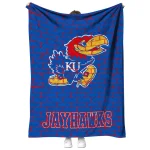kansas jayhawks brick grid blue quilt blanket best selling