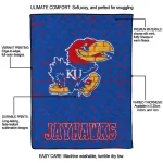 kansas jayhawks brick grid blue quilt blanket best selling