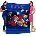 kansas jayhawks disney football blue quilt blanket best selling
