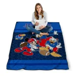 kansas jayhawks disney football blue quilt blanket best selling